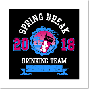 Funny Spring Break 2018 Drinking Team Beach Cocktail Posters and Art